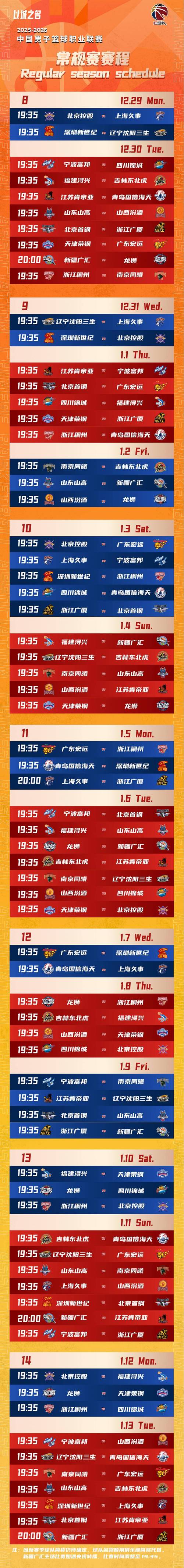 cba杯赛程安排表？cba赛赛程安排时间？