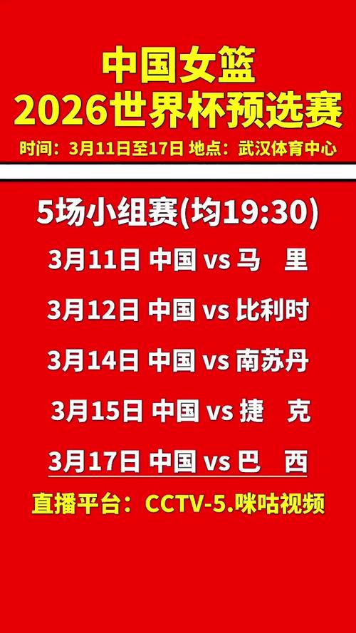 女篮2026世界杯预选赛赛程表，2022女子篮球世界杯？